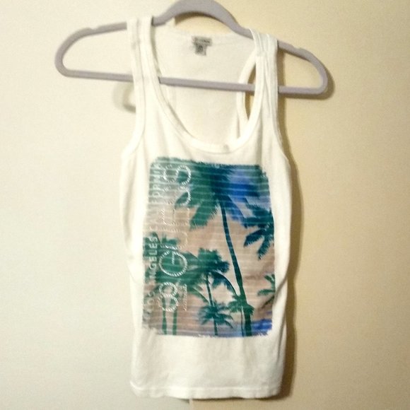 Guess Embellished Los Angelos Themed Tank Top (Size Medium) - Picture 1 of 4